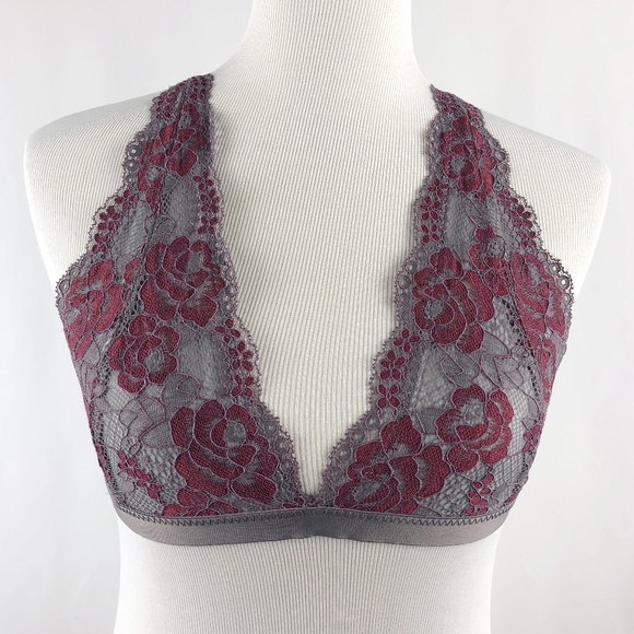 Youmita Floral Lace Crossback Overlayed Bralette - Picture 2 of 6
